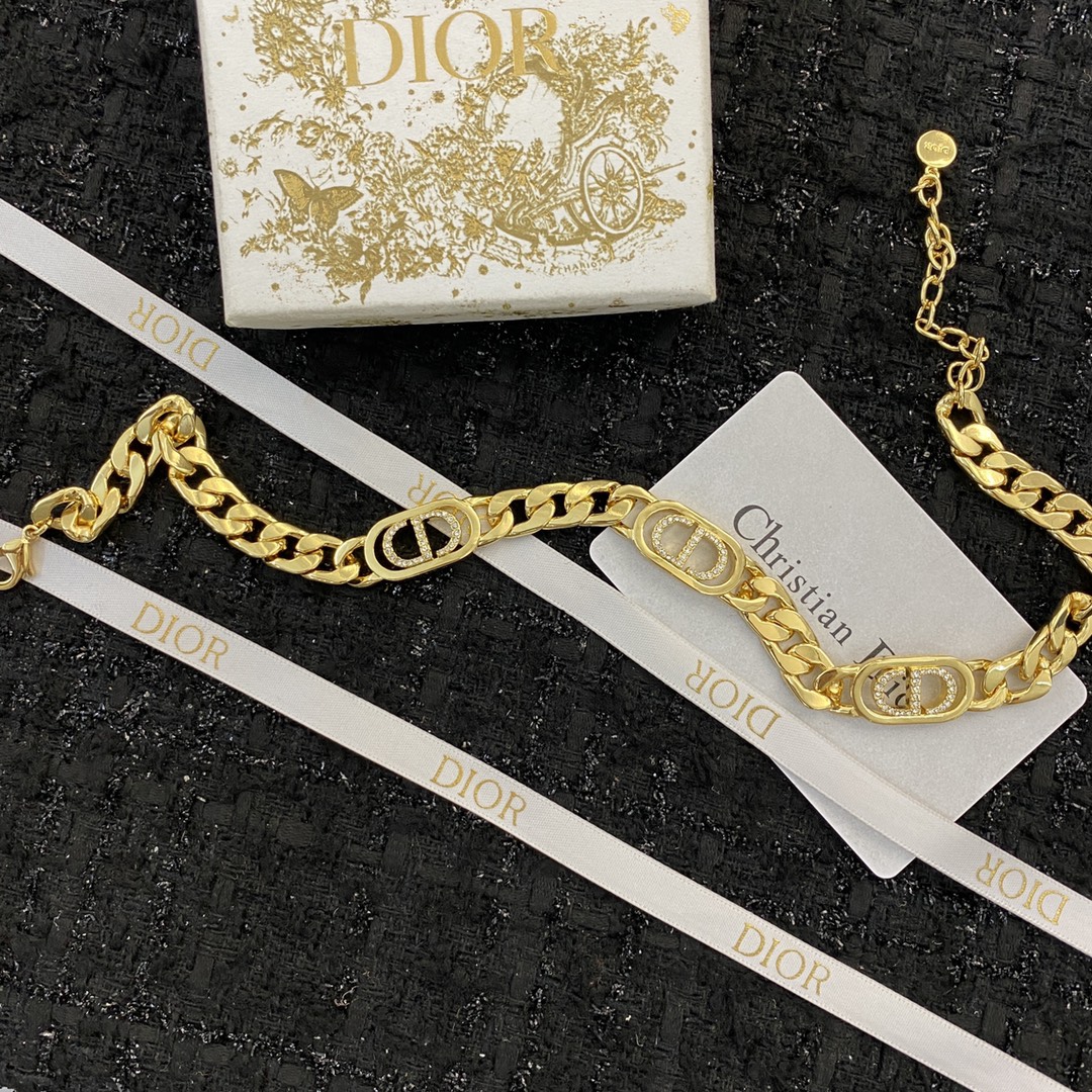 Dior Jewelry Necklace metal CD letter clavicle chain - PONI - Image 4