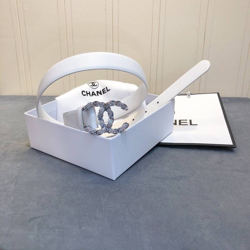 Chanel Belt With Double C Buckle White Women Belt #1 - Image 6