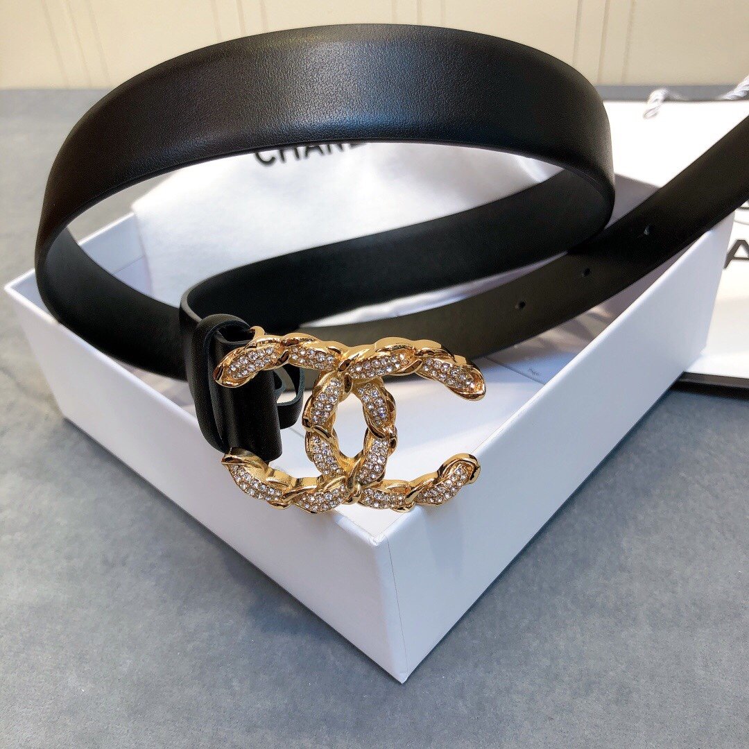 Chanel Belt With Double C Buckle Black Women Belt #1 - Image 4