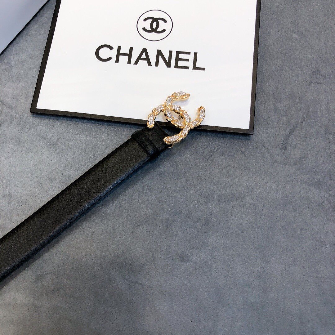 Chanel Belt With Double C Buckle Black Women Belt #1 - Image 2