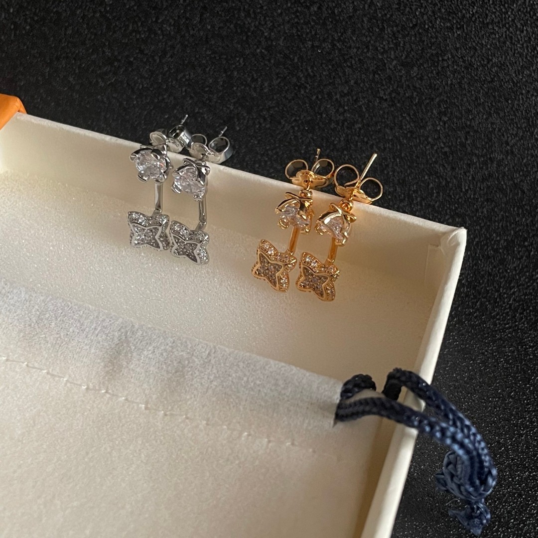 Louis Vuitton Jewelry Earring Lv letter earrings - SUPER-MIRROR
