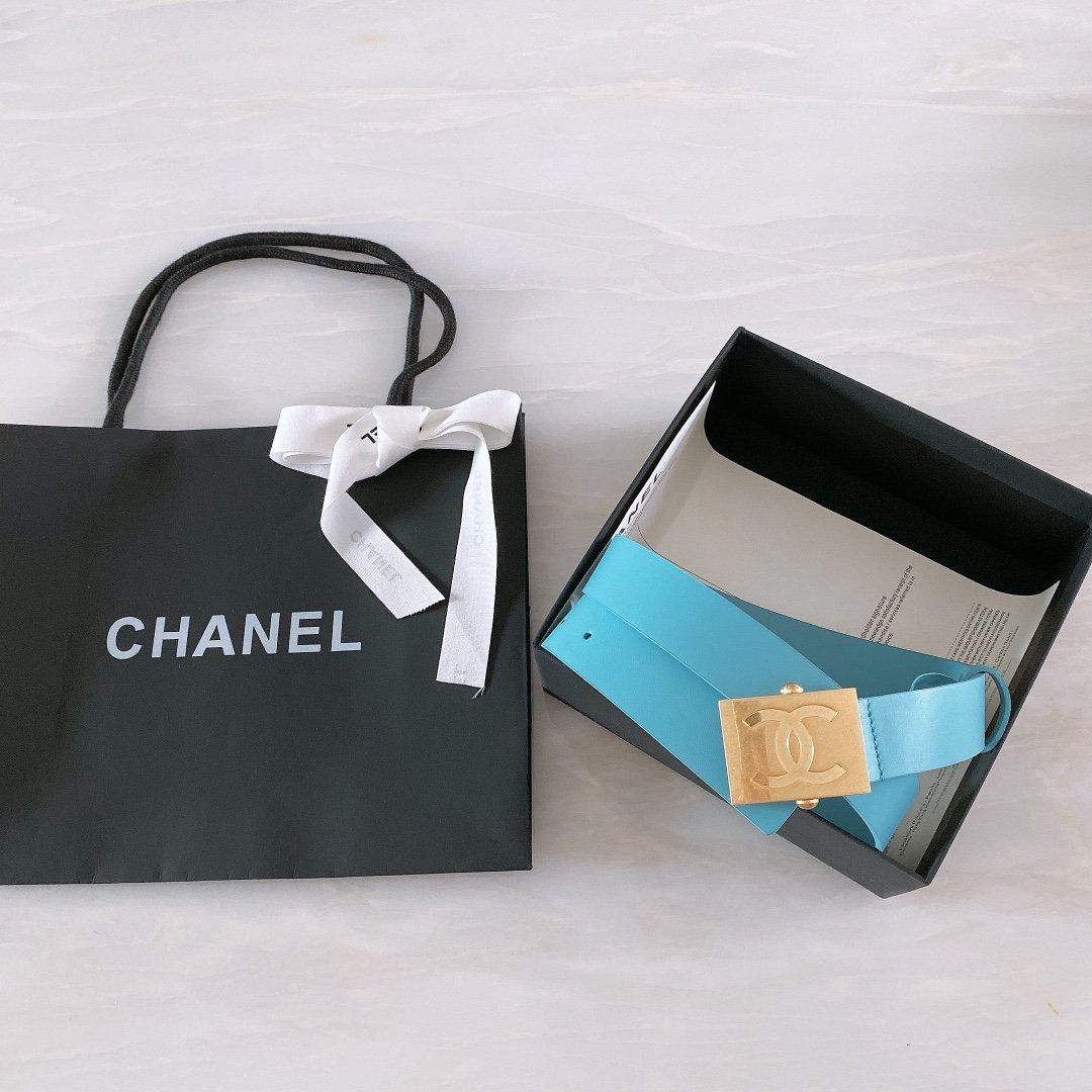 Chanel Belt With Ribbon Buckle Blue Women Belt - Image 2