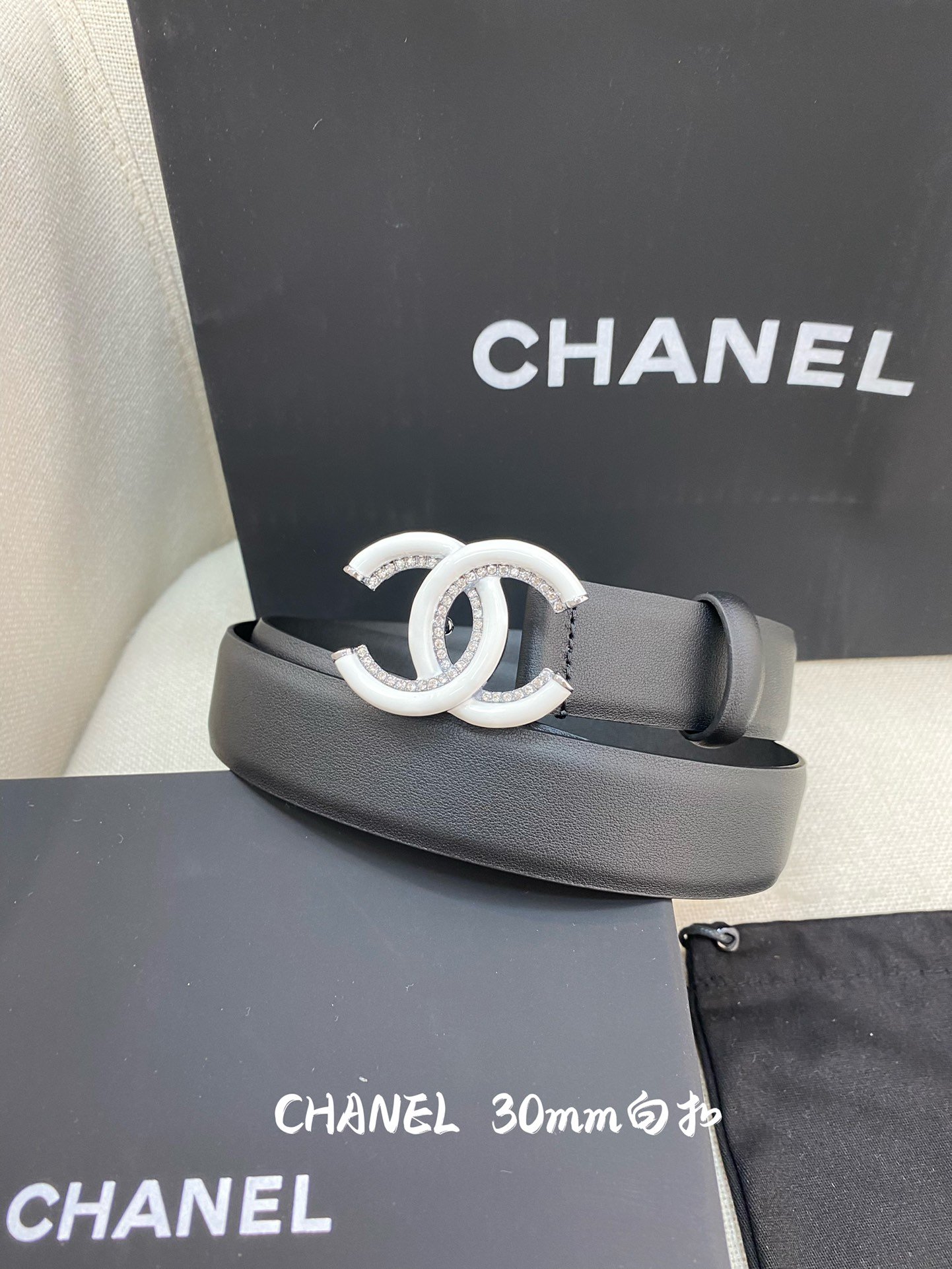 Chanel Belt With Double C Buckle Black Women Belt #3