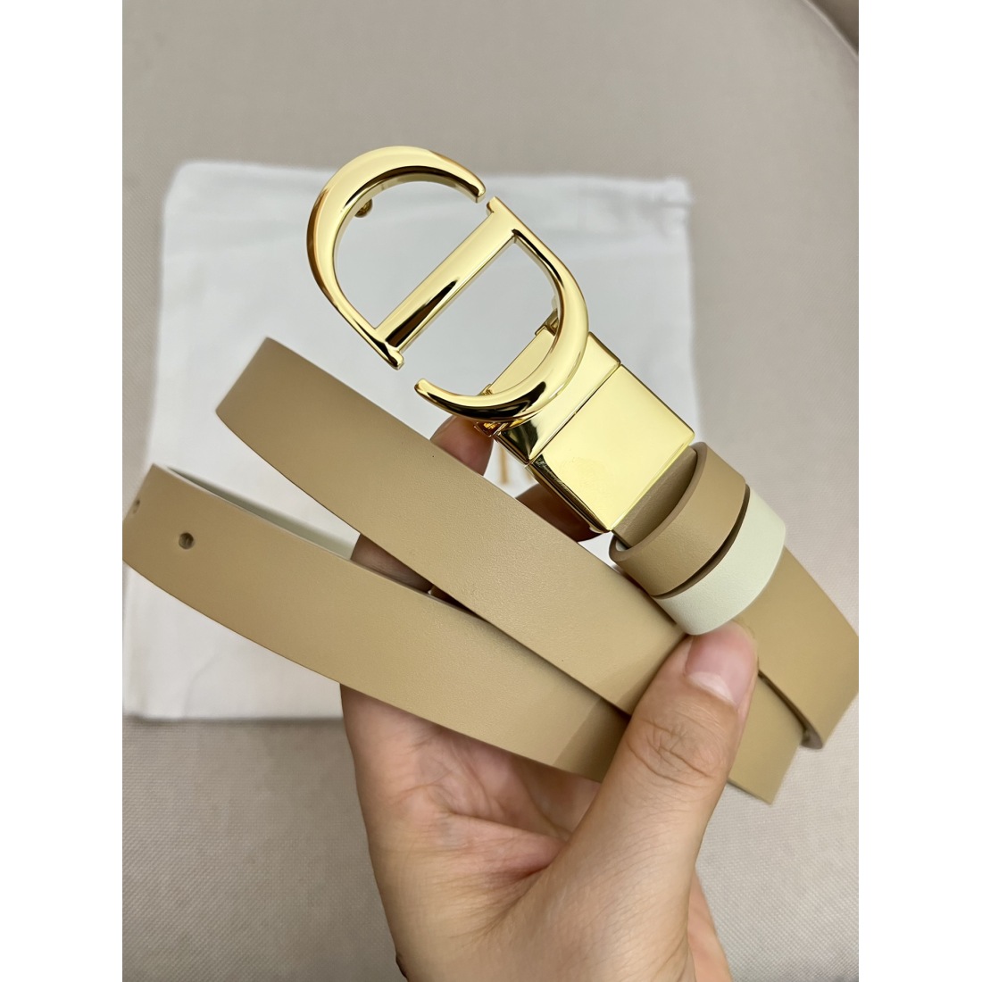 Dior flat wireless belt body/Sadle imported calf belt body metal 20MM - Ultra-Collection - Image 5