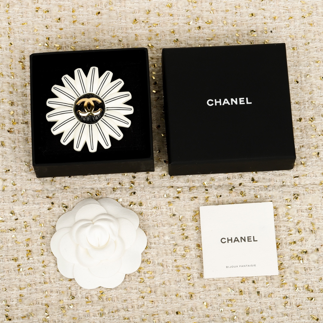 Chanel Vintage Collection Sunflower Double C Brooches
