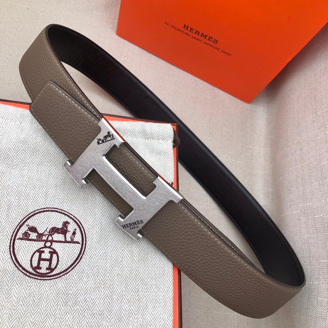 Hermes H Belt Buckle Reversible Brown For Women, Women Belt #6