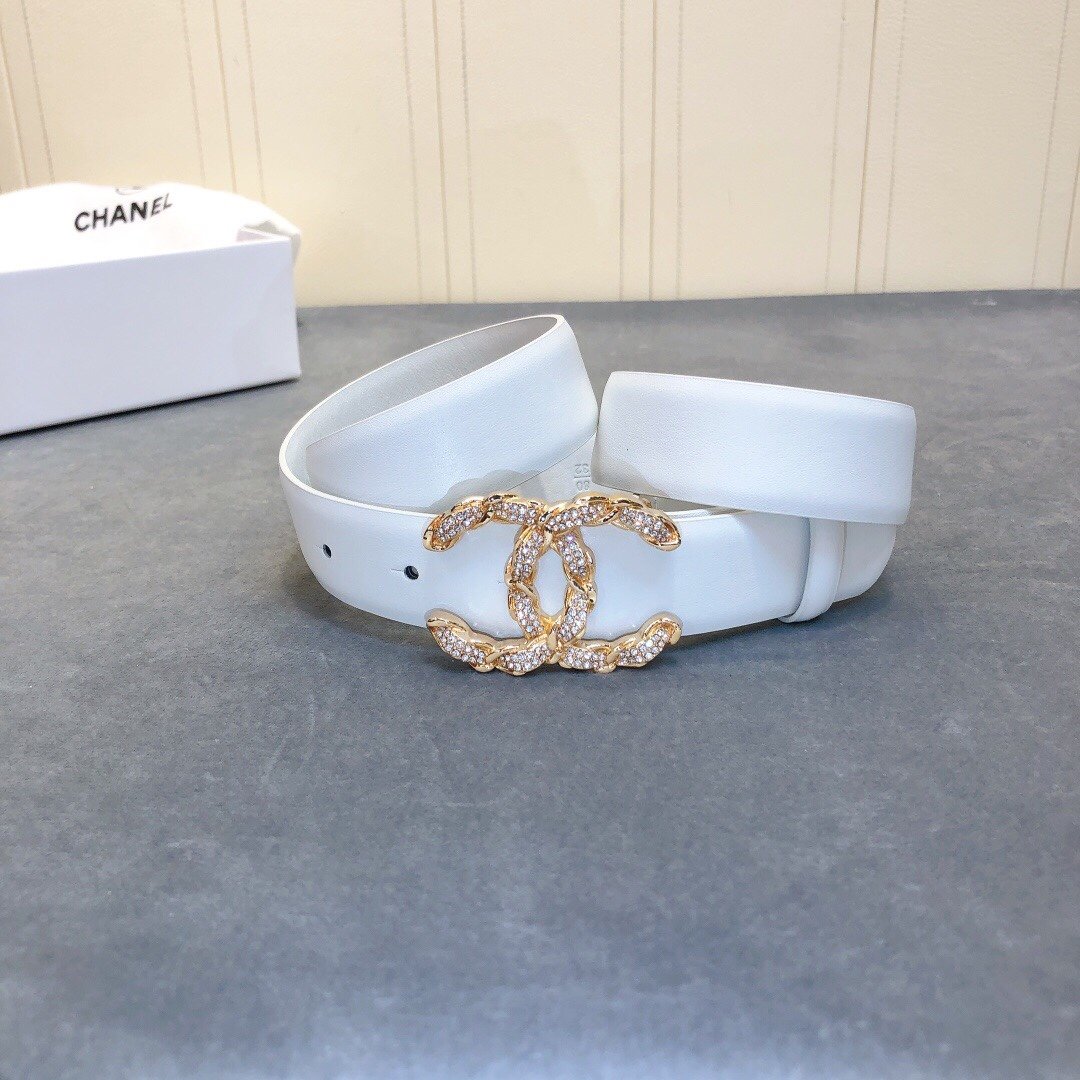 Chanel Belt With Double C Buckle White Women Belt #2 - Image 2