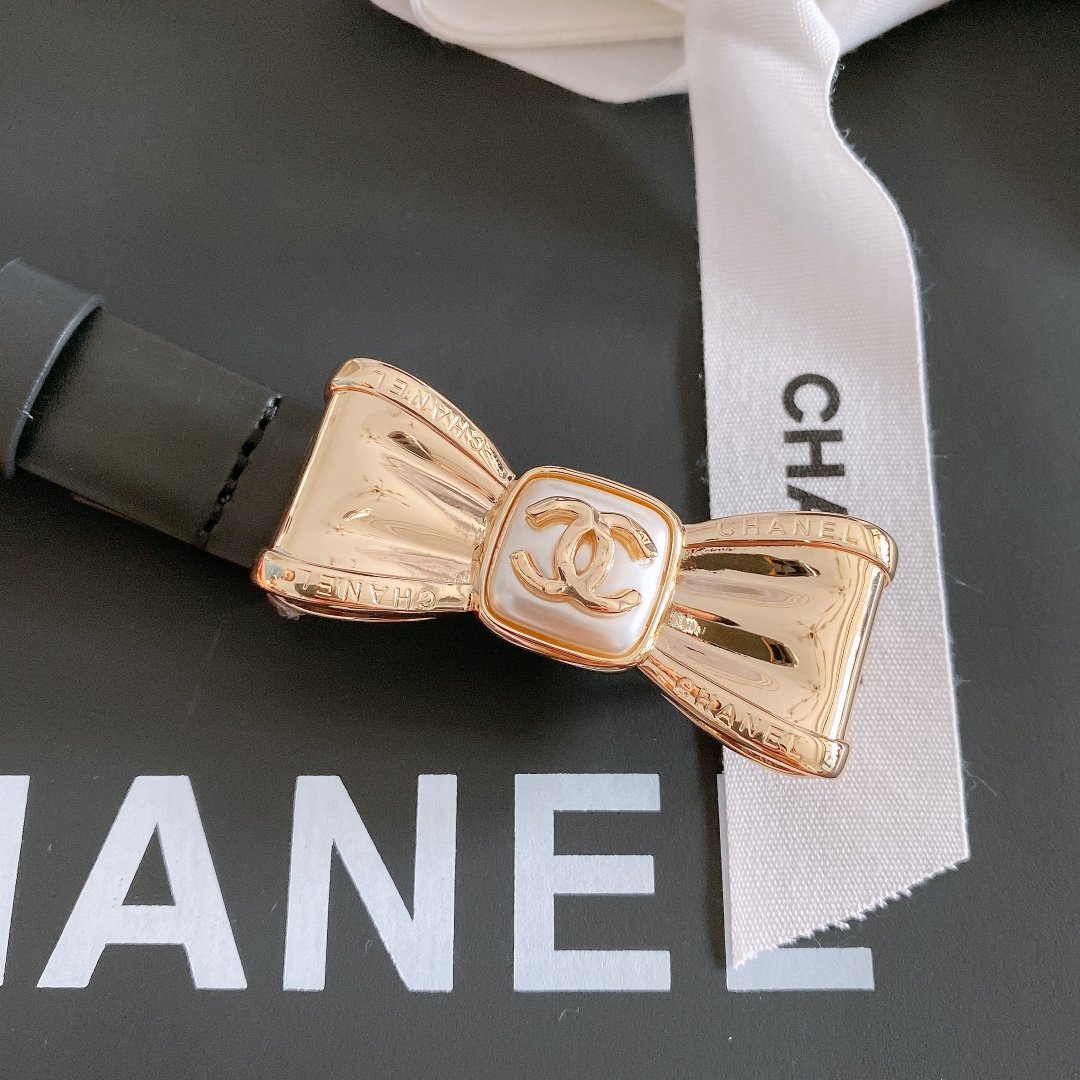 Chanel Belt With Ribbon Buckle Black Women Belt #2 - Image 4