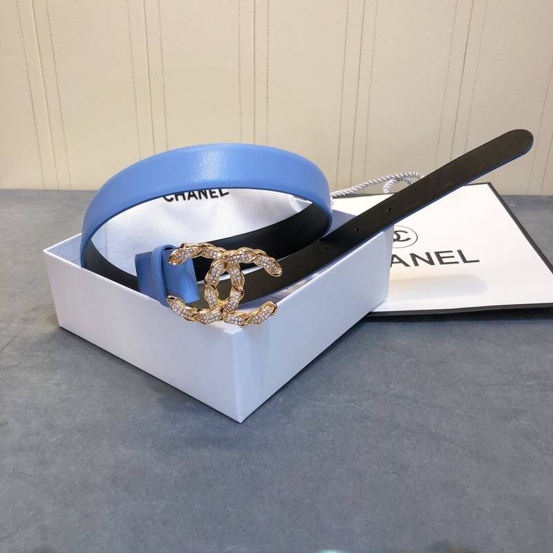 Chanel Belt With Double C Buckle Blue Women Belt - Image 3