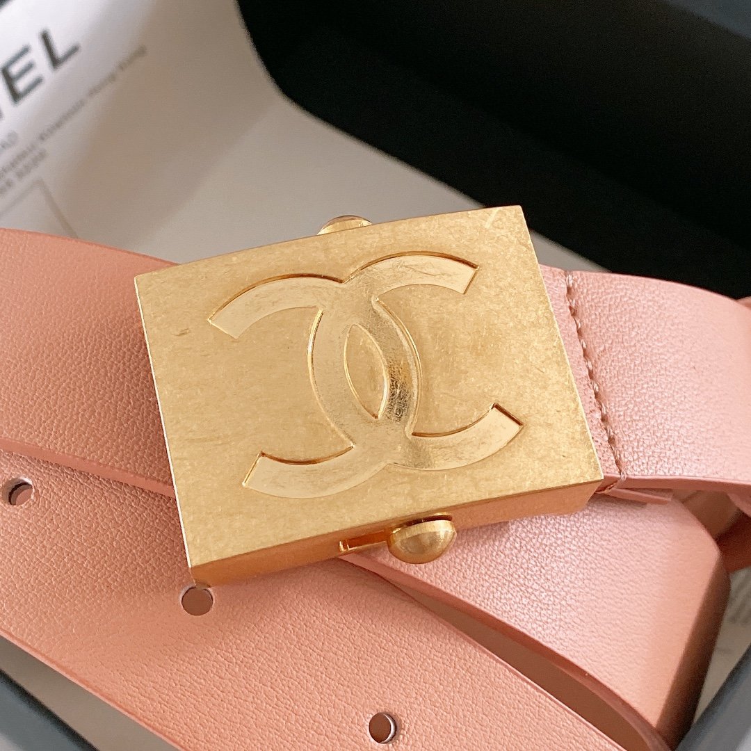 Chanel Belt With Ribbon Buckle Dust Pink Women Belt - Image 3