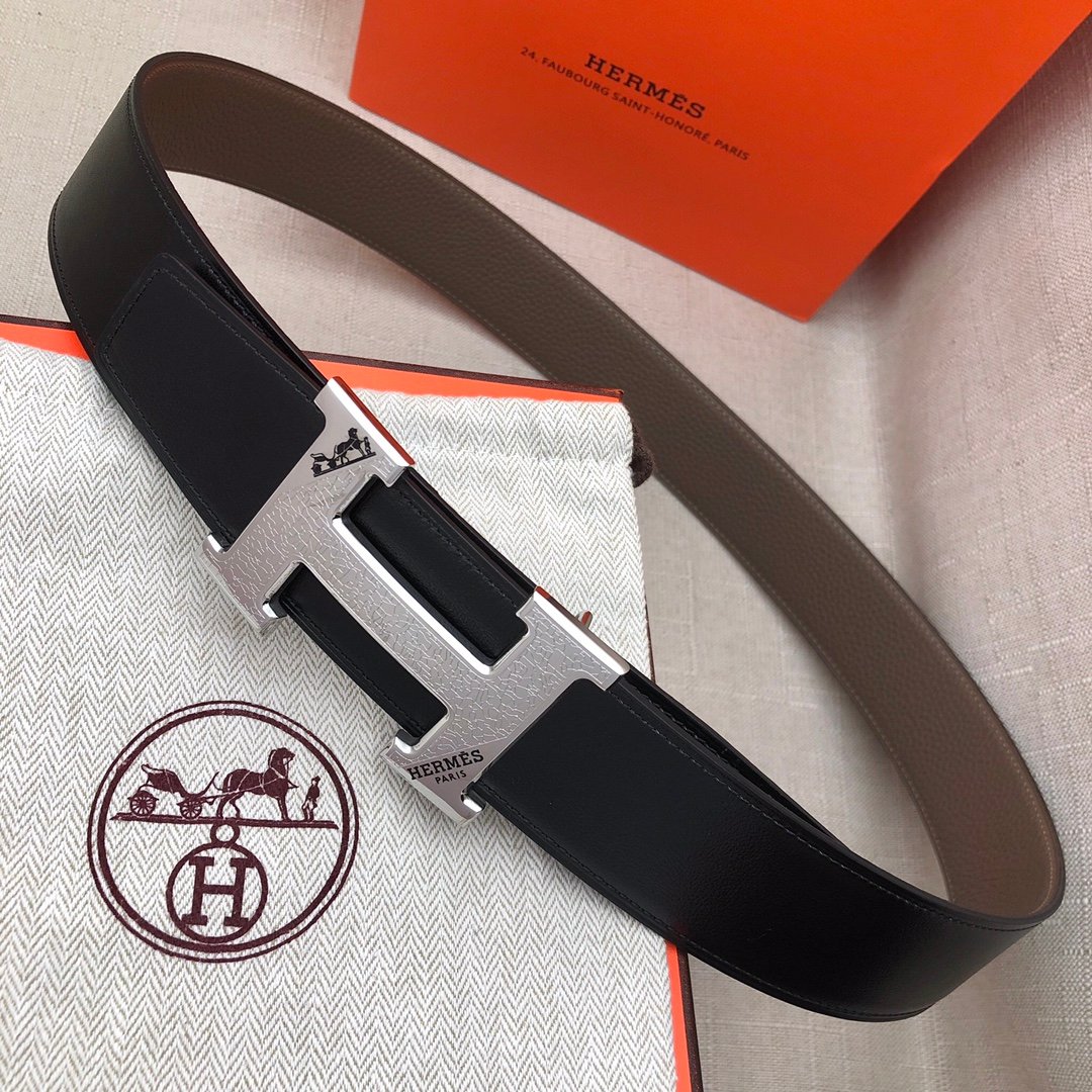 Hermes H Belt Buckle Reversible Black For Women, Women Belt #14