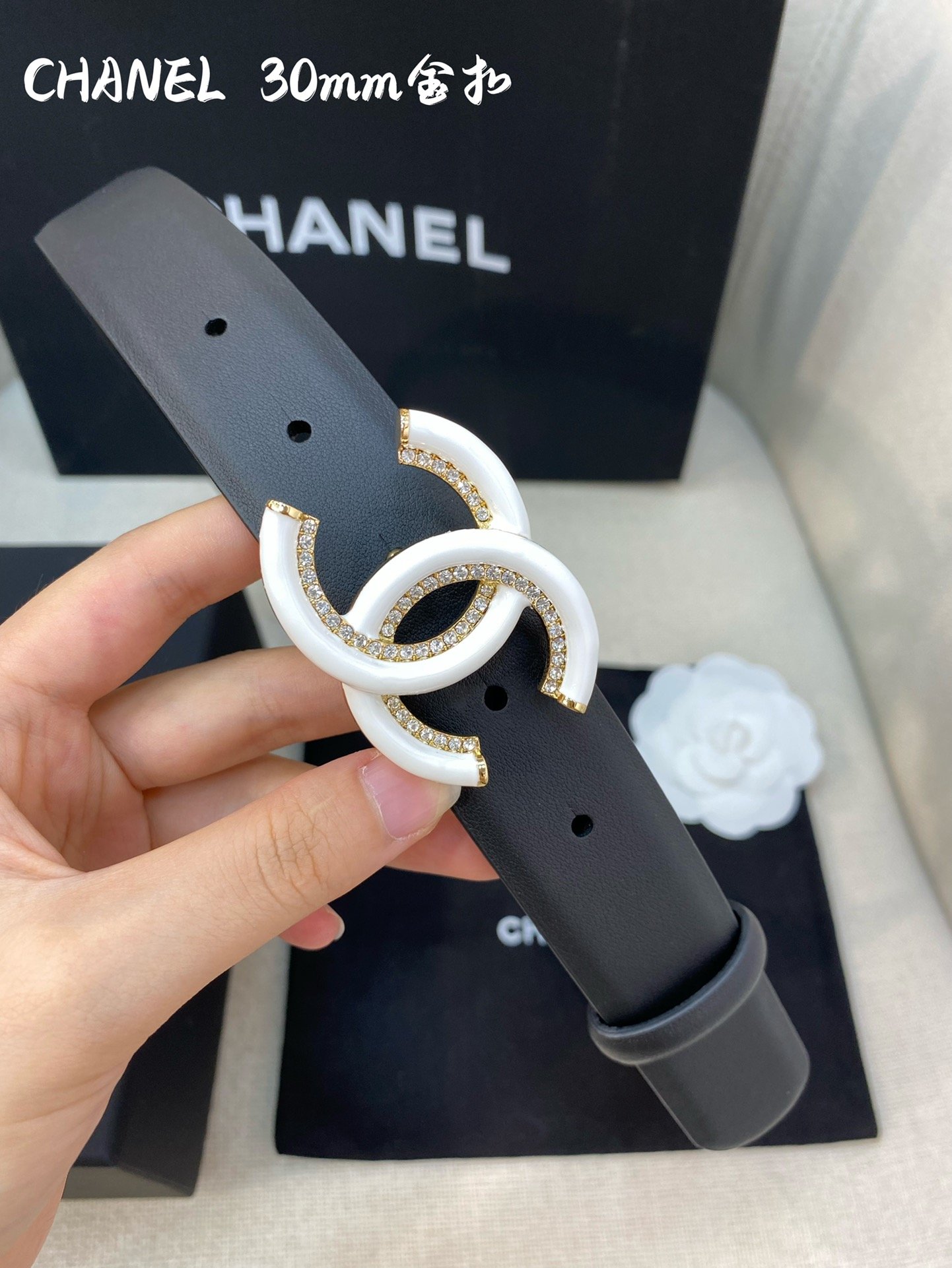 Chanel Belt With Double C Buckle Black Women Belt #2 - Image 4