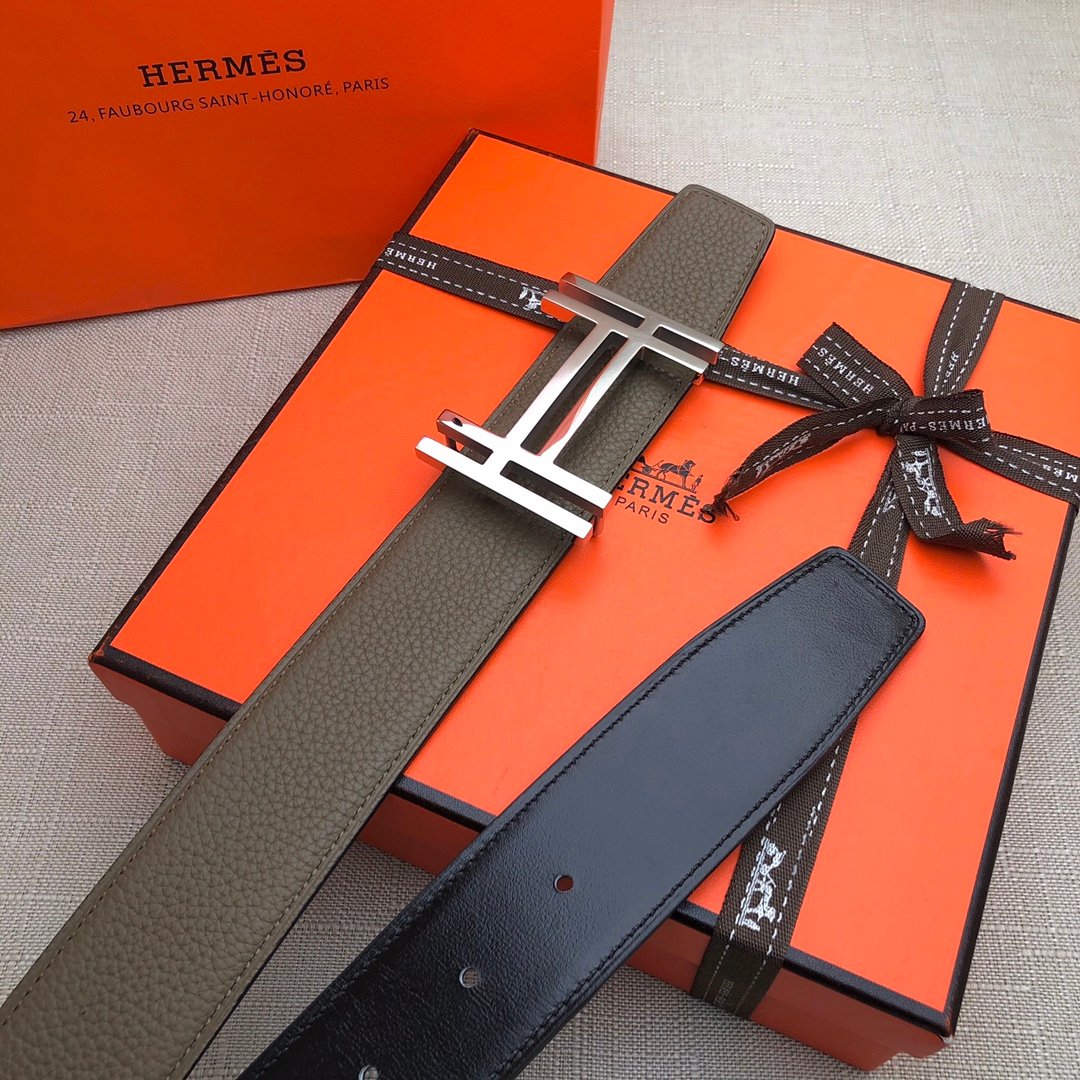 Hermes H Belt Buckle Reversible Brown For Women, Women Belt #9