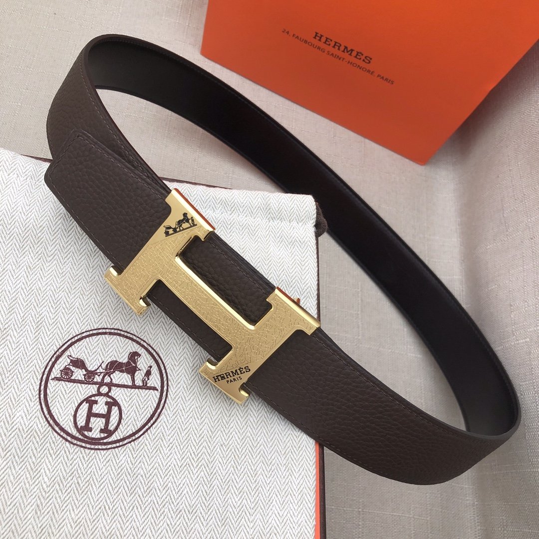 Hermes H Belt Buckle Reversible Black For Women, Women Belt #4 - Image 3