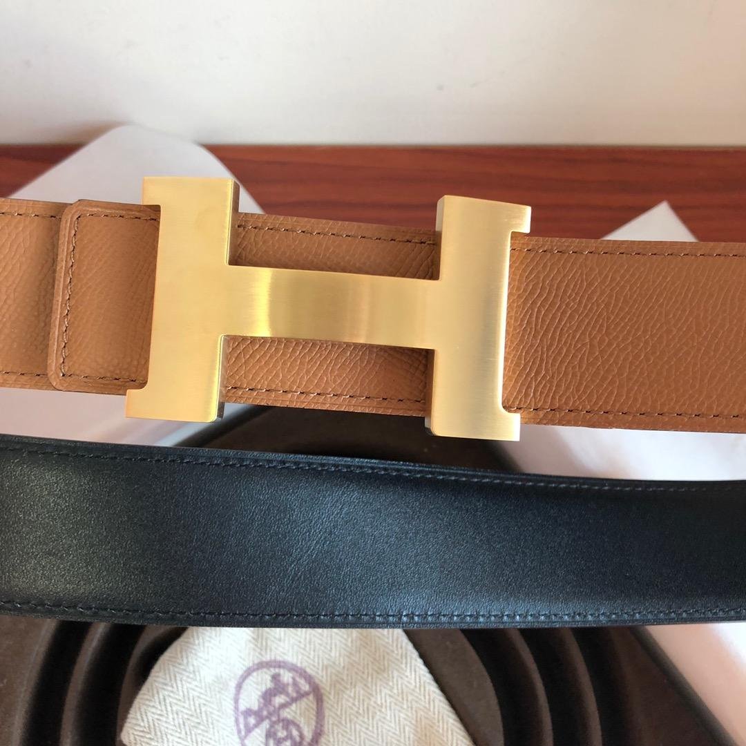 Hermes Mini Constance Guillochee Belt Buckle Reversible Brown For Women, Women Belt - Image 5