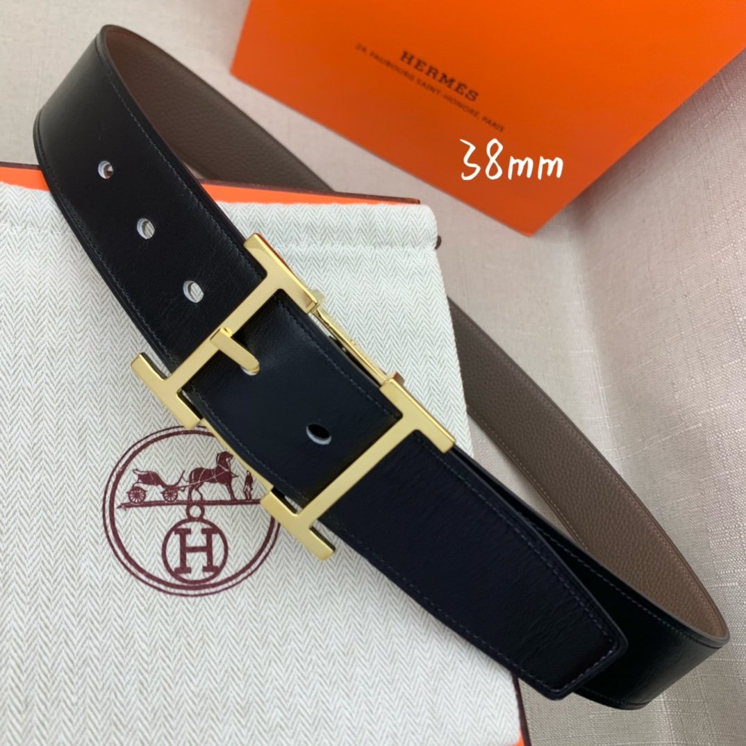 Hermes H Belt Buckle Reversible Black For Women, Women Belt #7