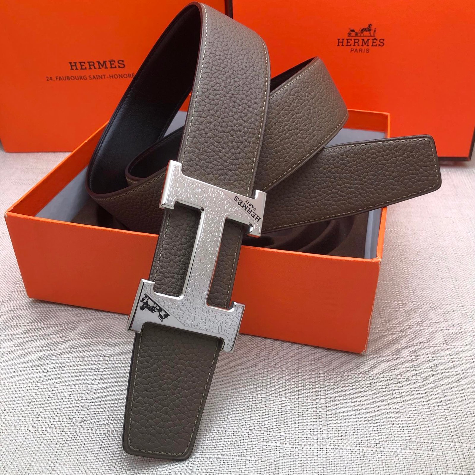 Hermes H Belt Buckle Reversible Black For Women, Women Belt #14 - Image 5