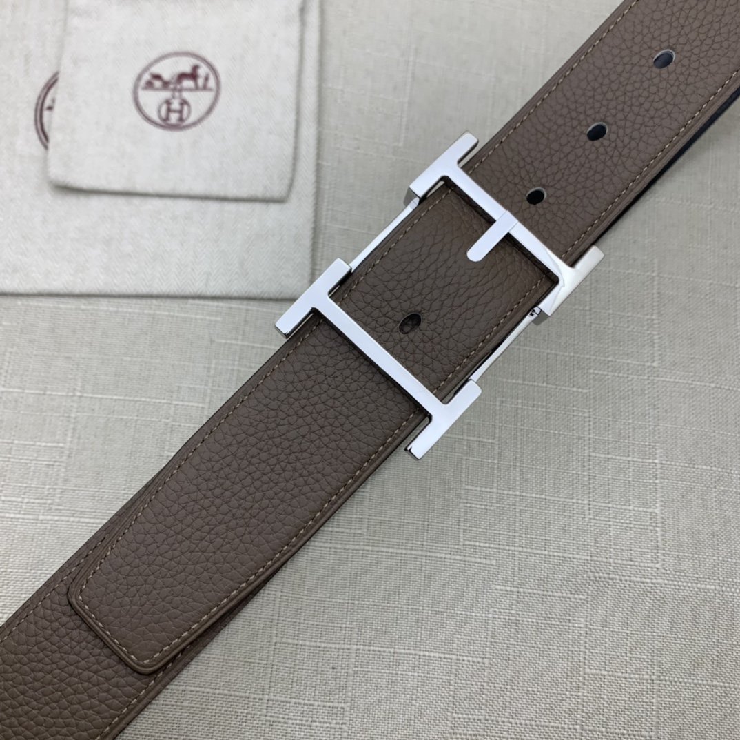 Hermes H Belt Buckle Reversible Brown For Women, Women Belt #2 - Image 2