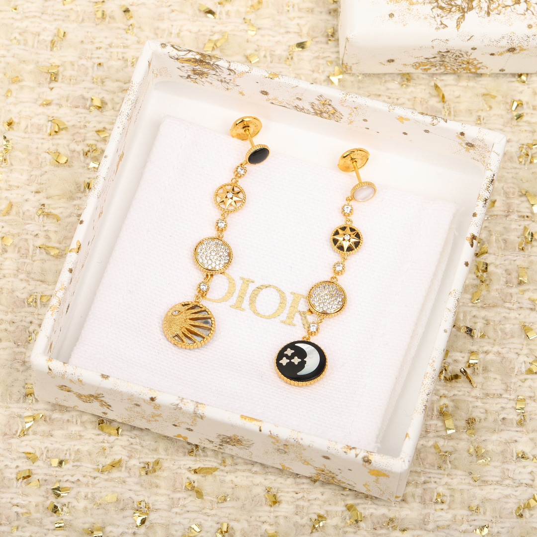 Dior Rose des Vents Collection Sun, Moon & Star Earrings. - PONI - Image 2