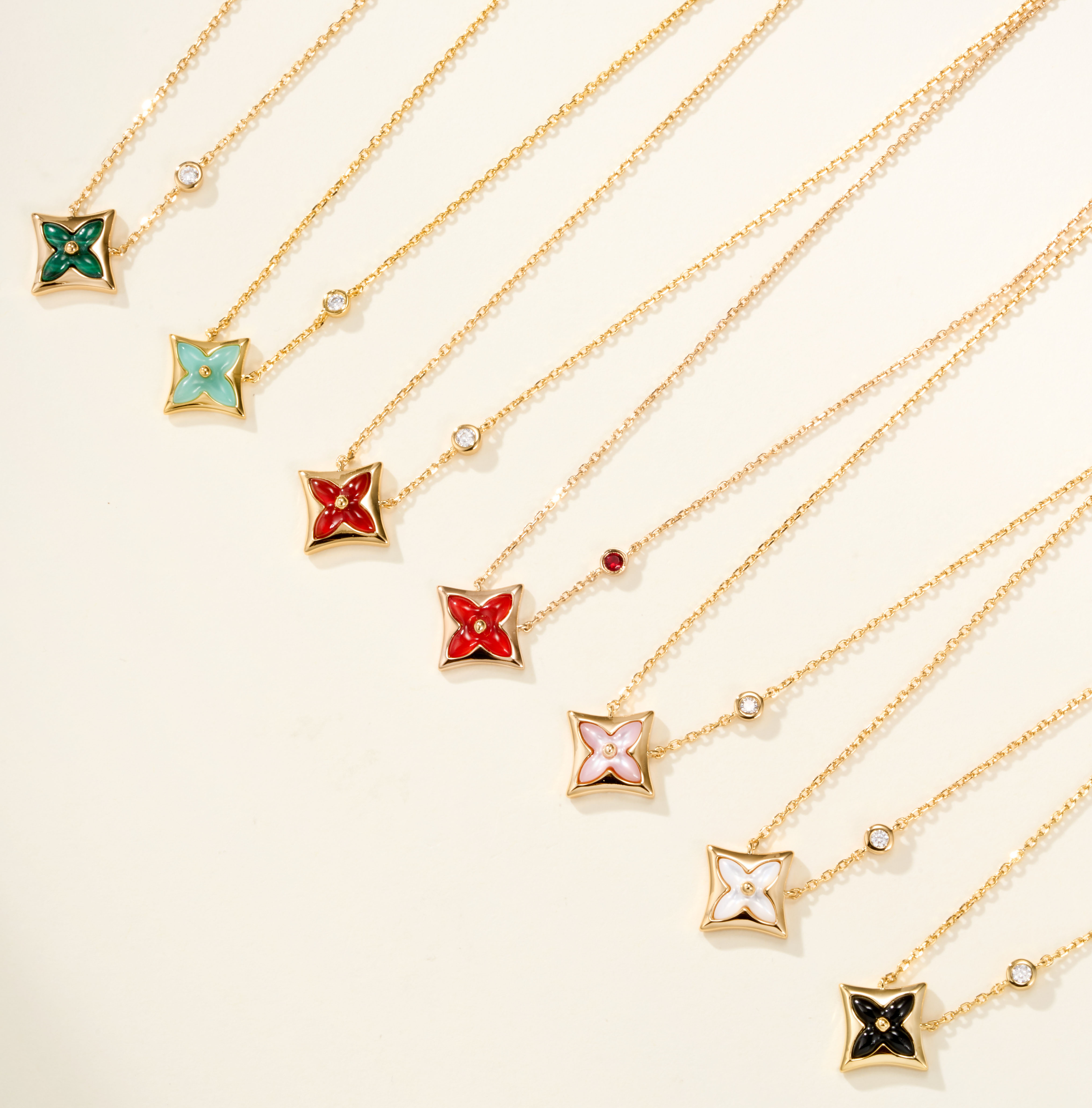 Louis Vuitton Classic Monogram Multicolore Natural Stone Necklace - SUPER-MIRROR