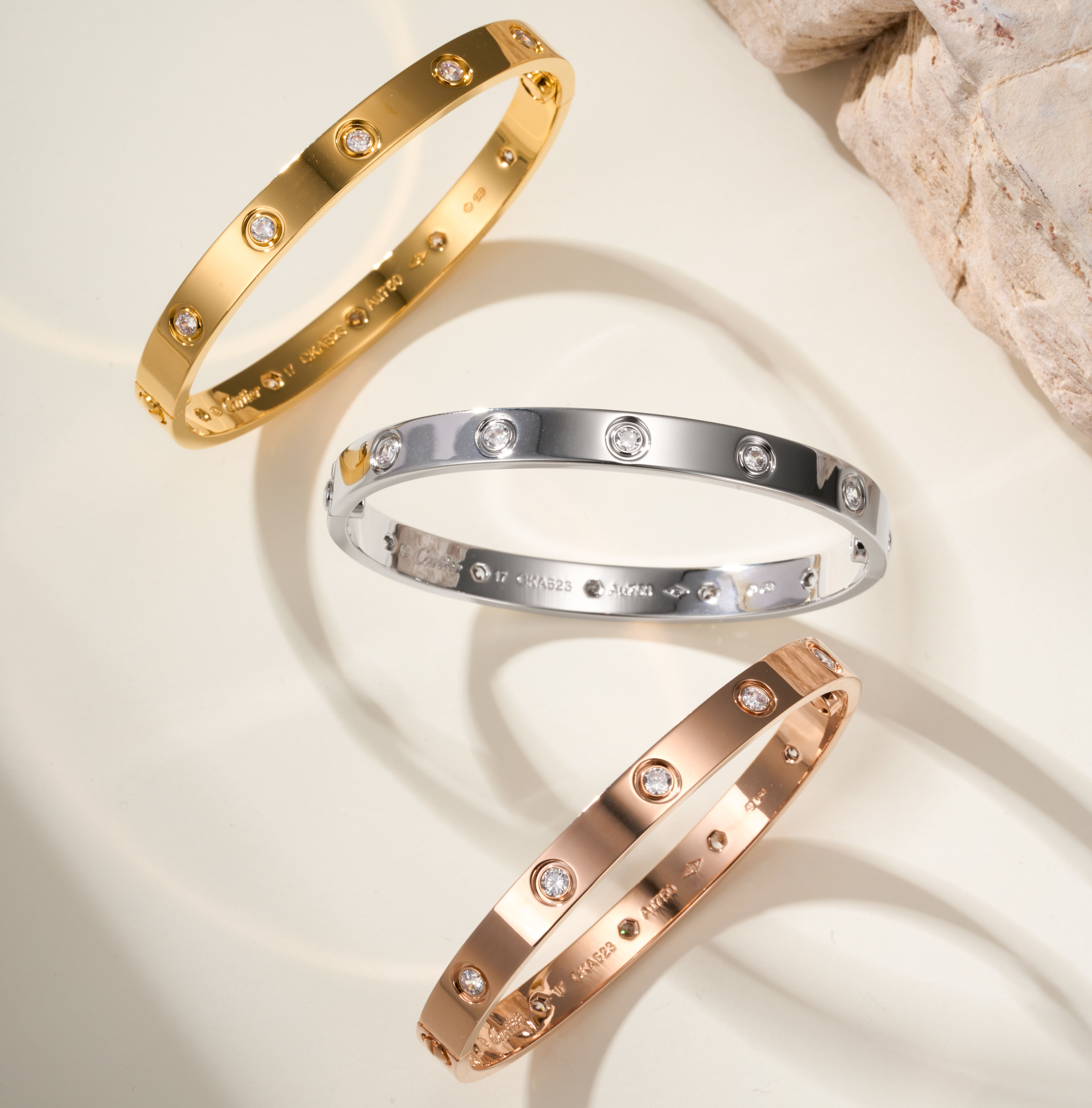 Cartier Love Classic Ten-Diamond Bangle (Wide Version) - SUPER-MIRROR
