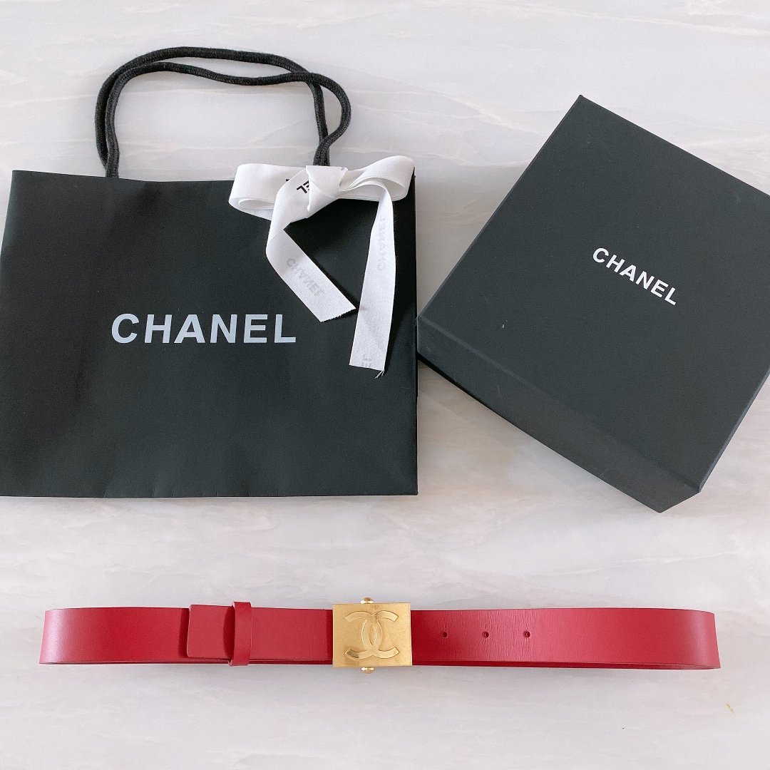 Chanel Belt With Ribbon Buckle Red Women Belt - Image 7