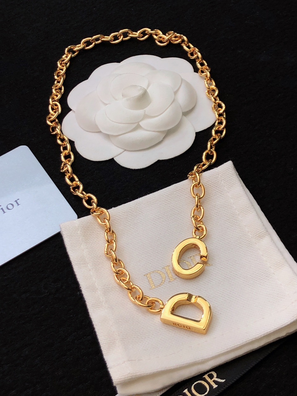 Dior Jewelry Necklace Gold Pendant - PONI - Image 5