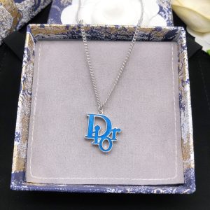 Dior Jewelry Necklace DIOR letter blue drops of oil - SUPER-MIRROR