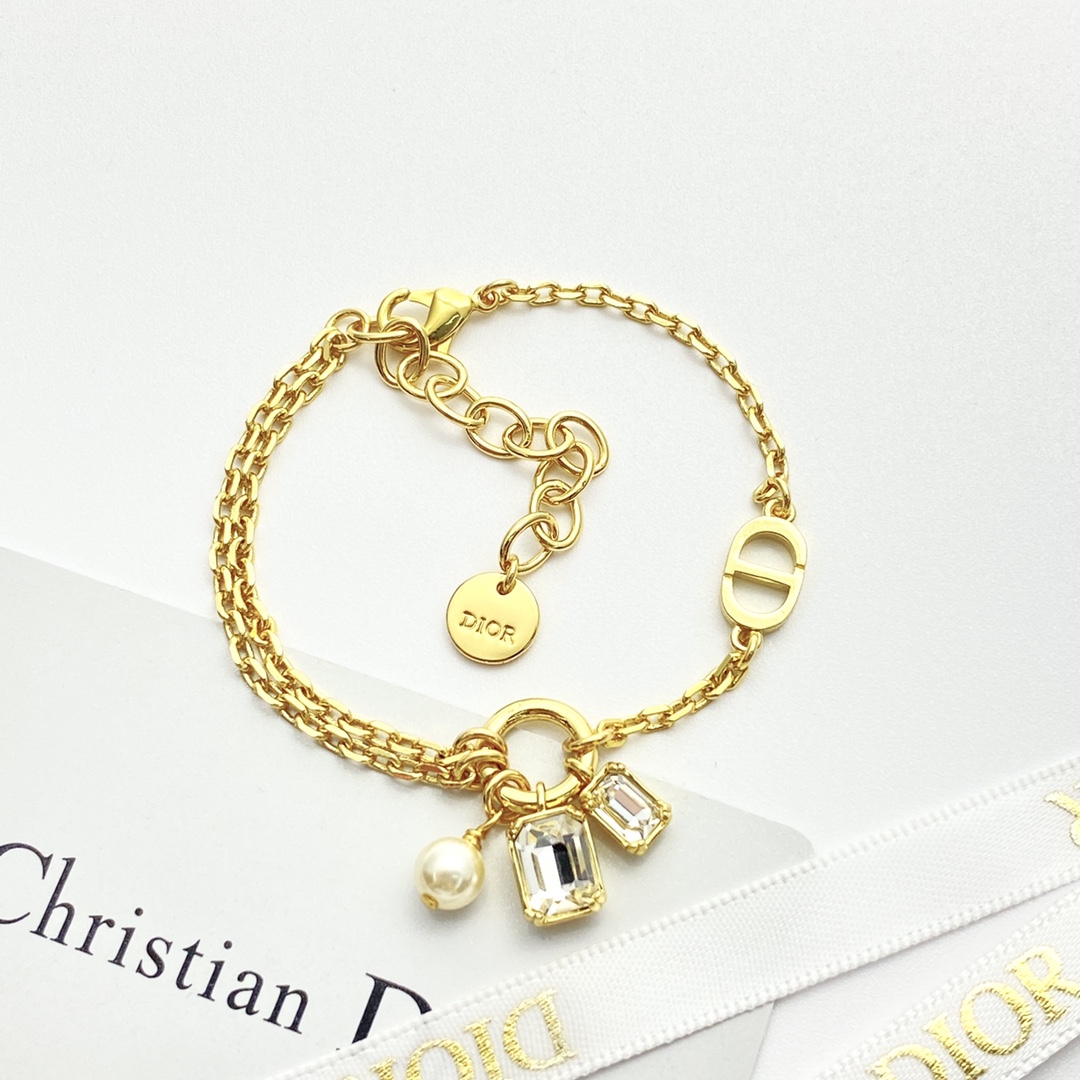 Dior Jewelry Bracelets CD Crystal Sugar Pearl Double Bracelet - PONI