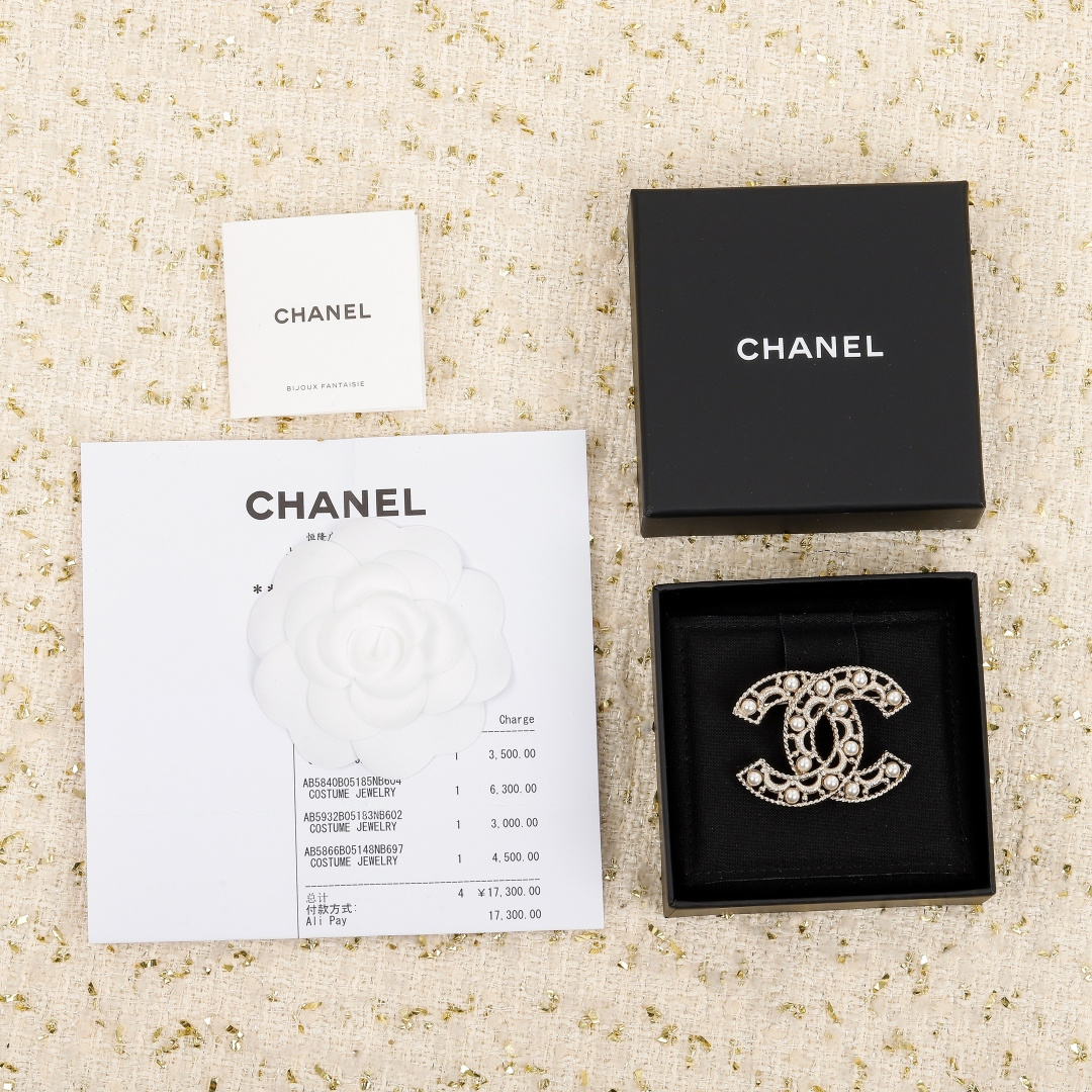 Chanel Pearl Double C Brooches