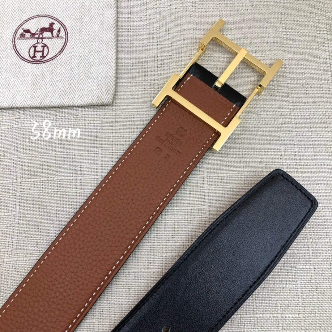 Hermes H Belt Buckle Reversible Brown For Women, Women Belt #4 - Image 4