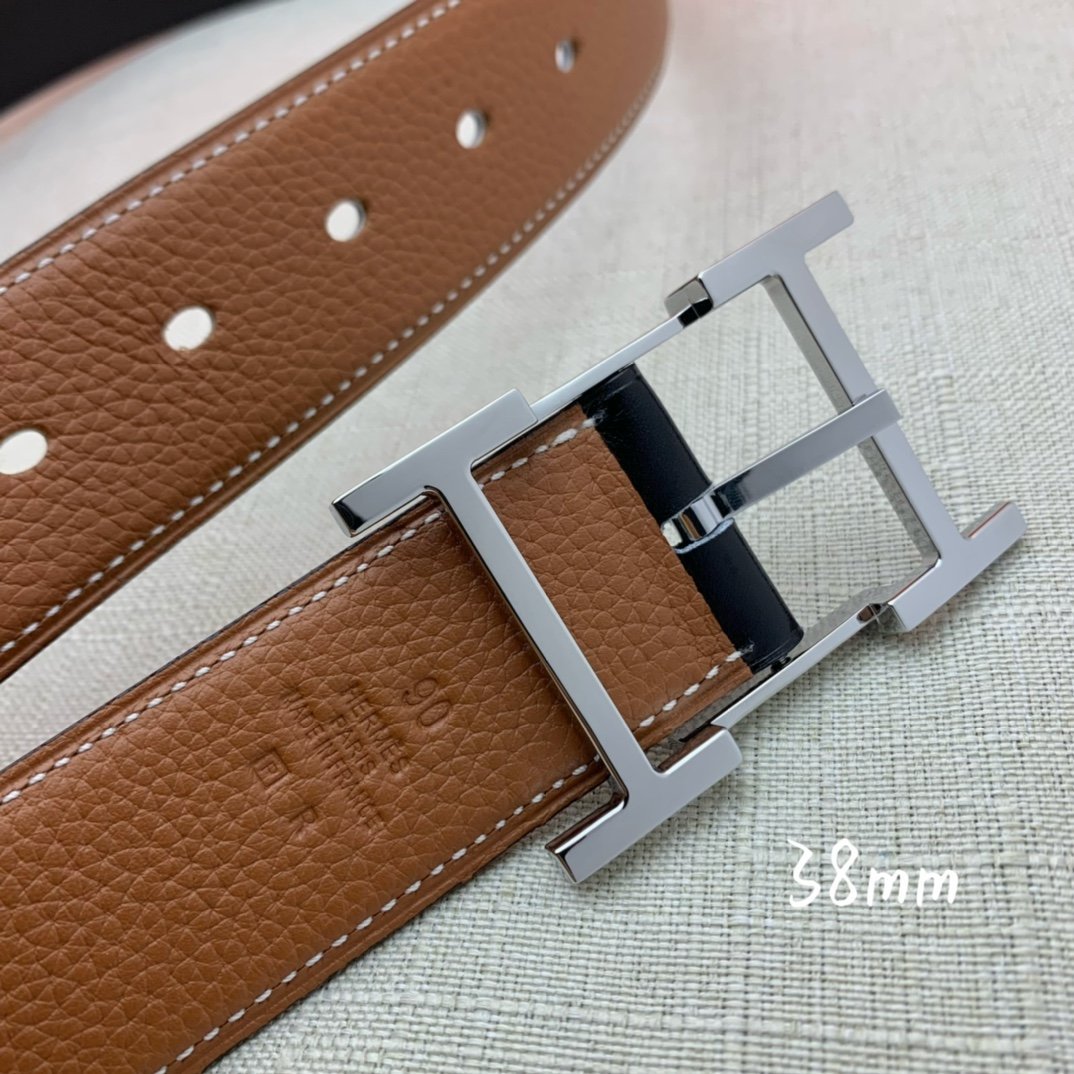 Hermes H Belt Buckle Reversible Brown For Women, Women Belt #3 - Image 2