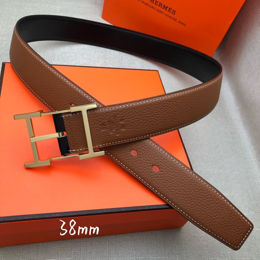Hermes H Belt Buckle Reversible Brown For Women, Women Belt #4