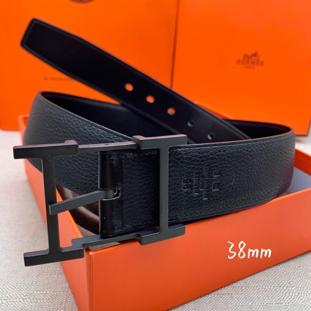 Hermes H Belt Buckle Reversible Black For Women, Women Belt #3 - Image 2