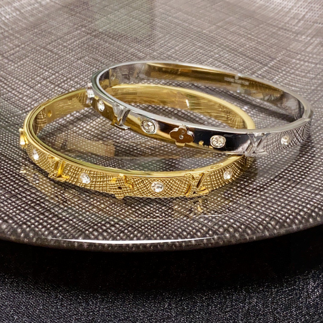 Louis Vuitton Jewelry Bangle  letter diamond bracelet - SUPER-MIRROR