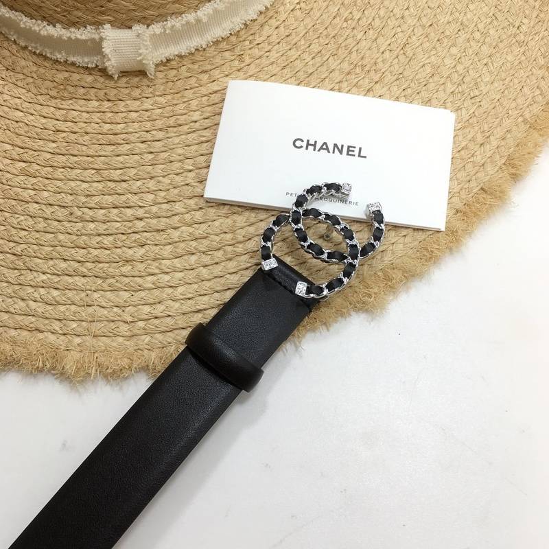 Chanel Belt With Double C Buckle Black with Silver mix Black Hardware Women Belt - Image 4