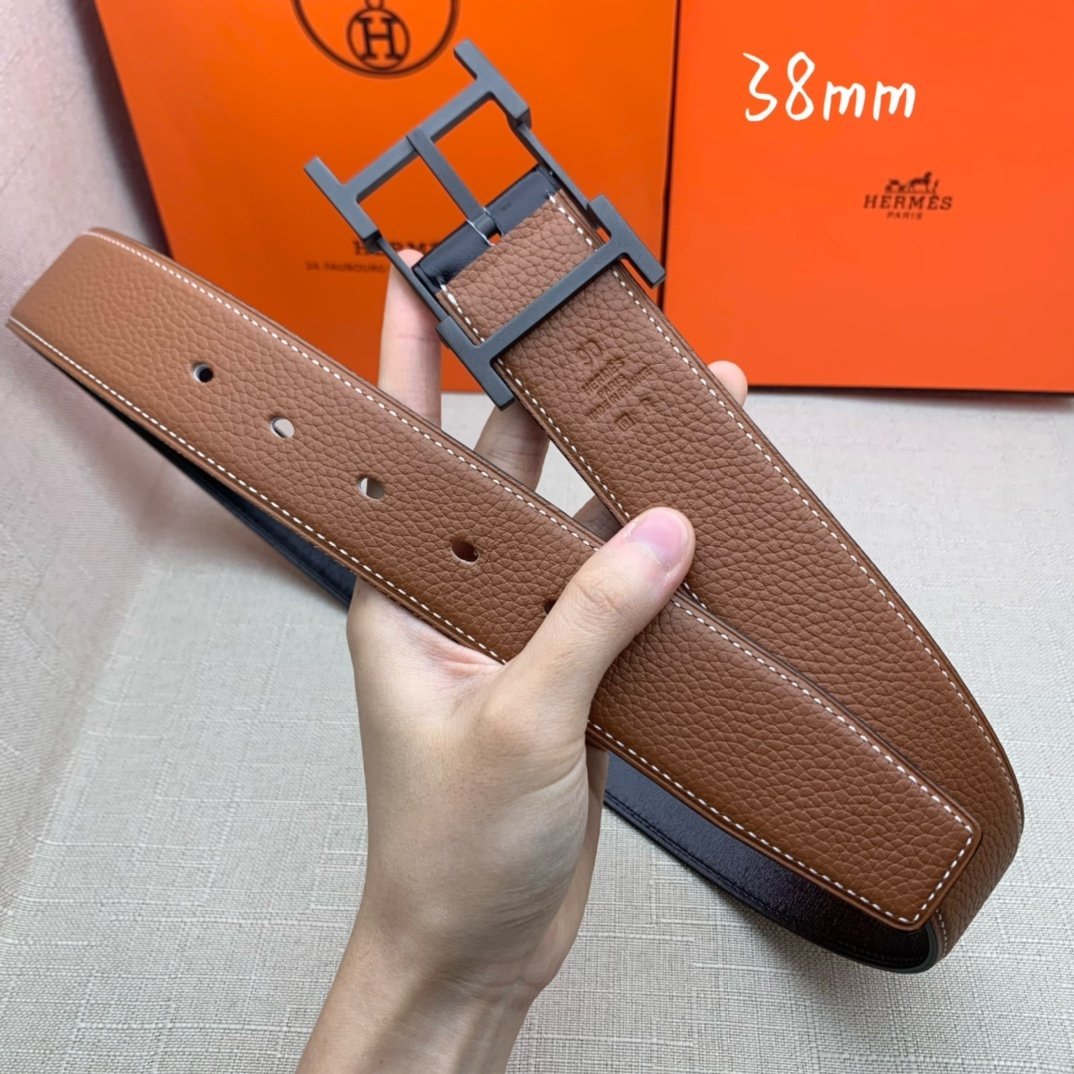 Hermes H Belt Buckle Reversible Brown For Women, Women Belt #5 - Image 2