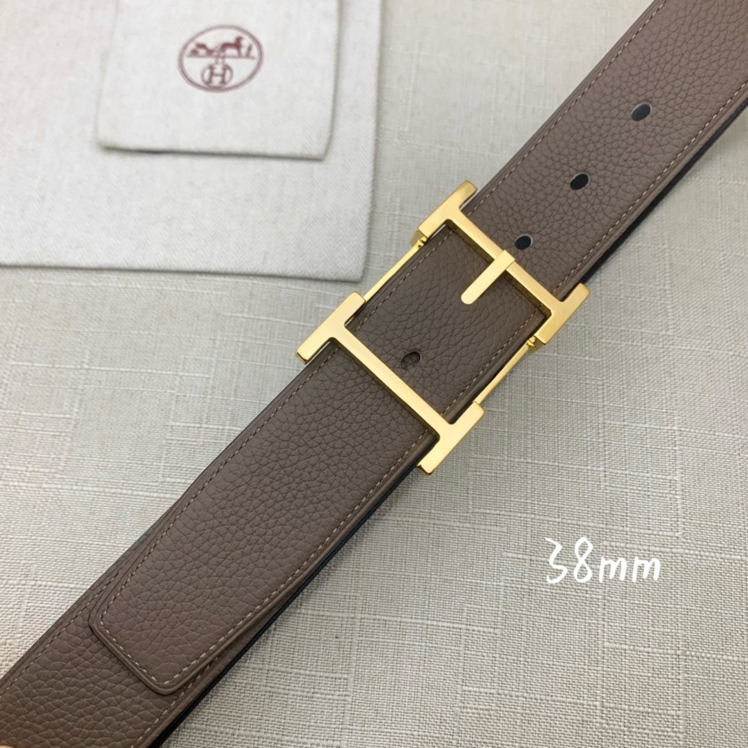 Hermes H Belt Buckle Reversible Brown For Women, Women Belt #1 - Image 8