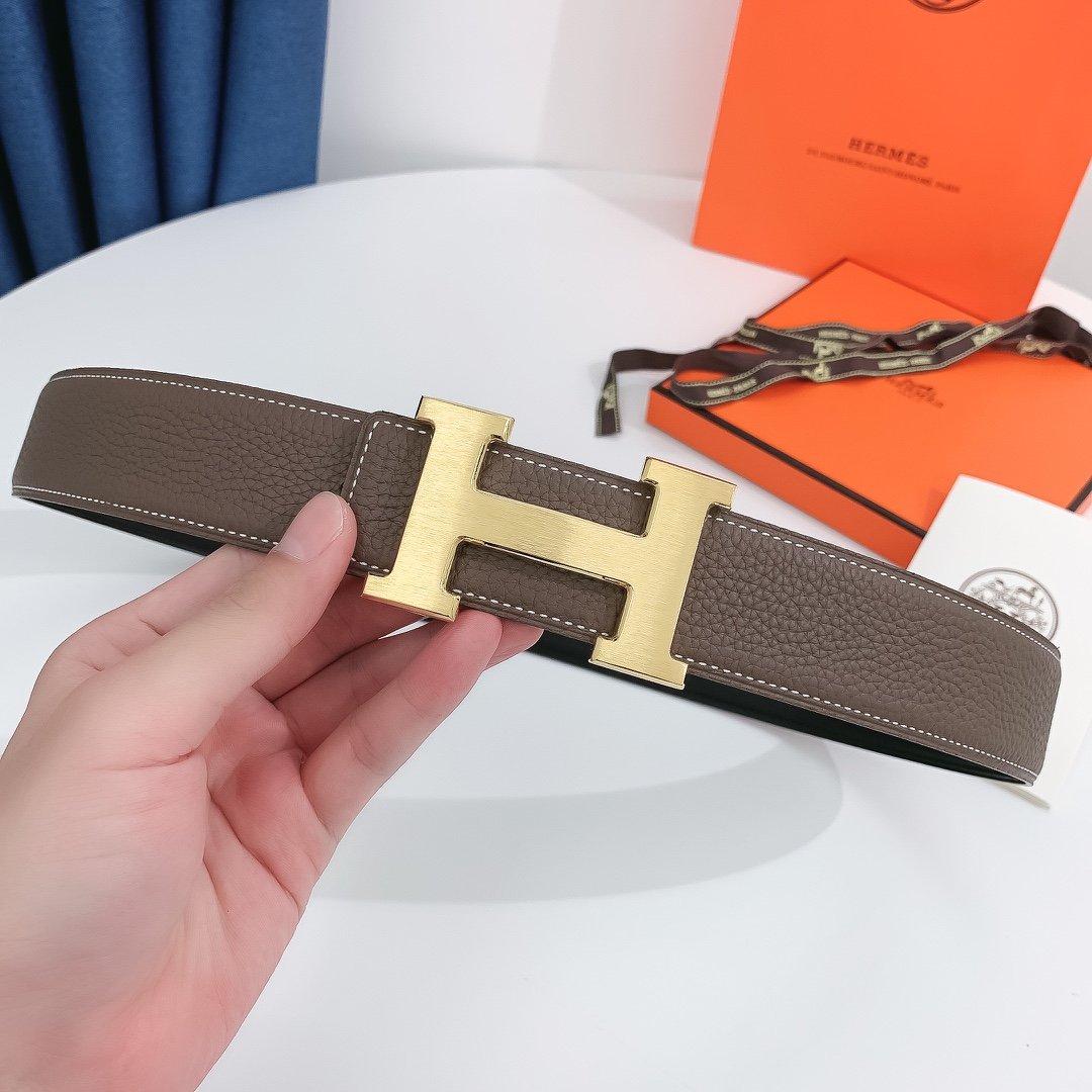 Hermes H Belt Buckle Reversible Brown For Women, Women Belt #7 - Image 4