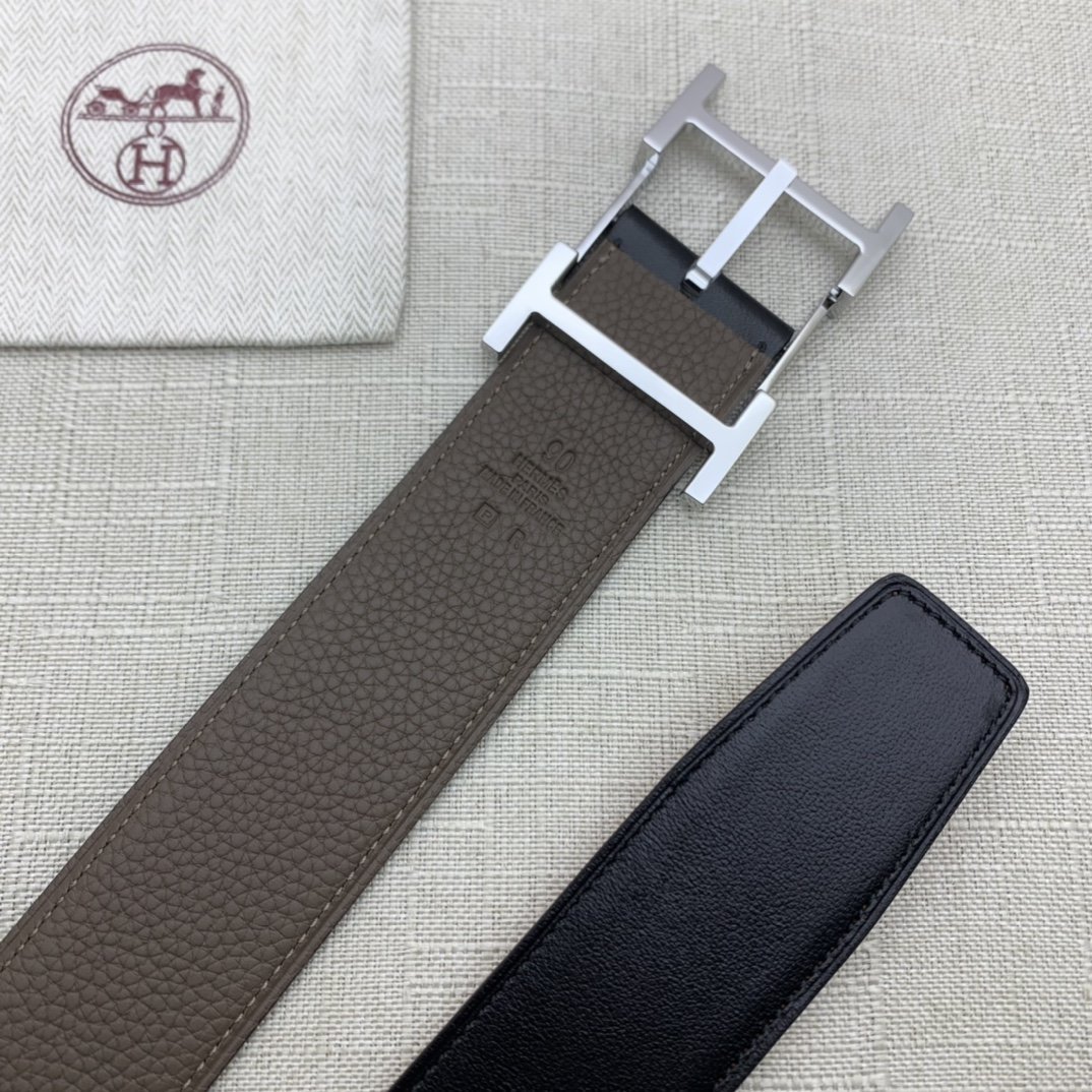 Hermes H Belt Buckle Reversible Brown For Women, Women Belt #2 - Image 4
