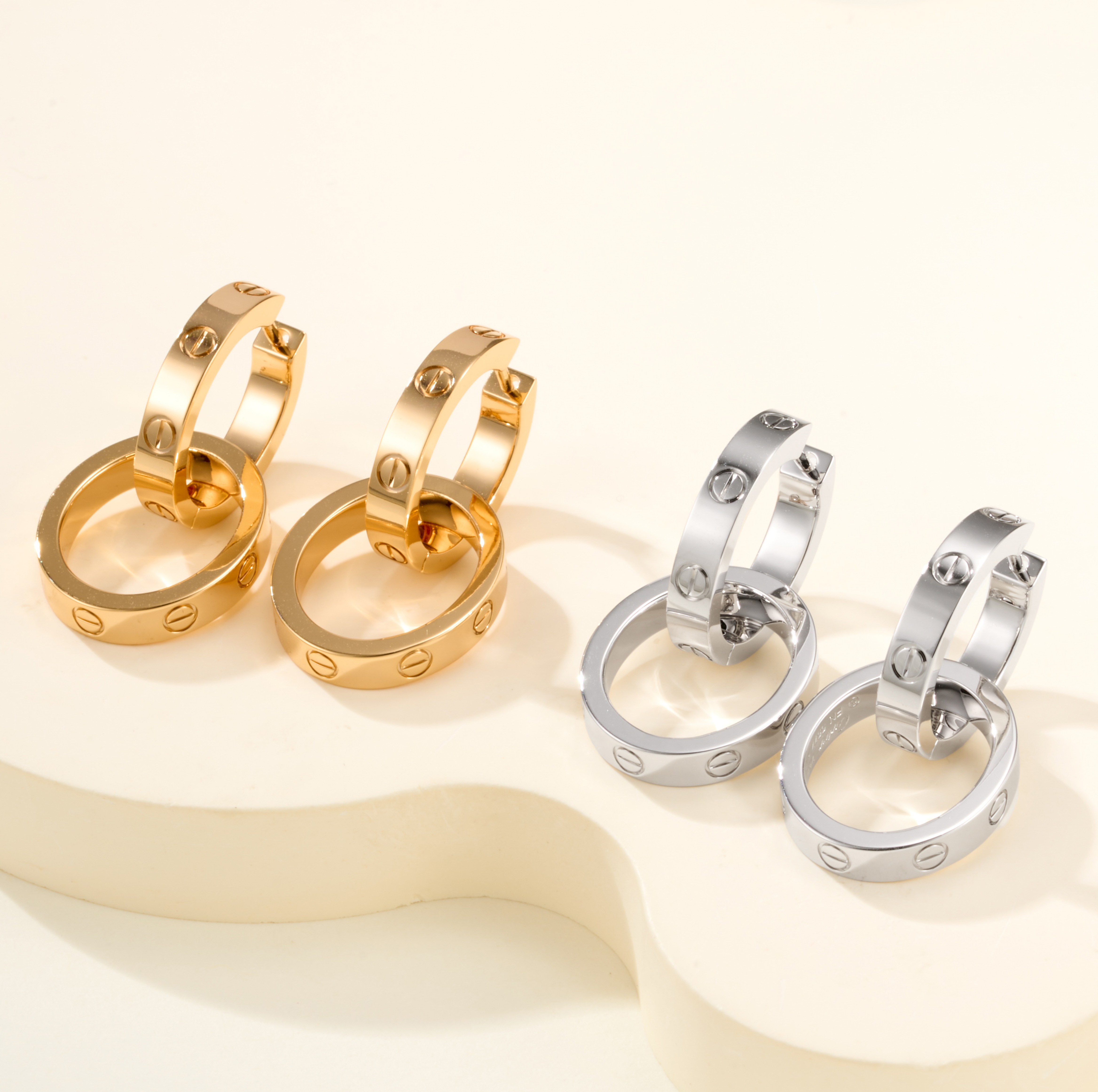 Cartier Love Series Classic Double Hoop Earring - SUPER-MIRROR