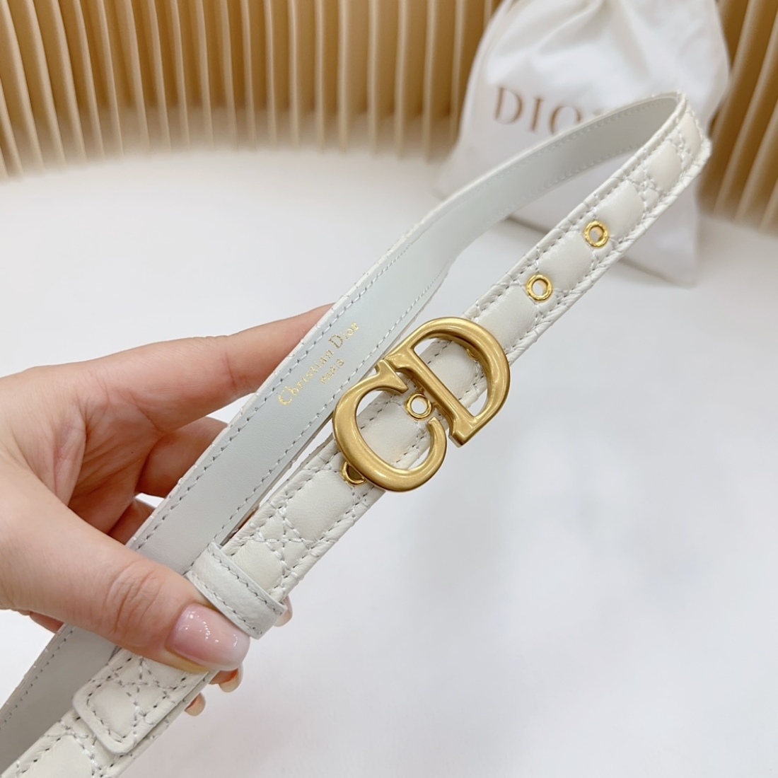 Dior double sided sheepskin with calf leather, Women Belt 20MM - Ultra-Collection - Image 6