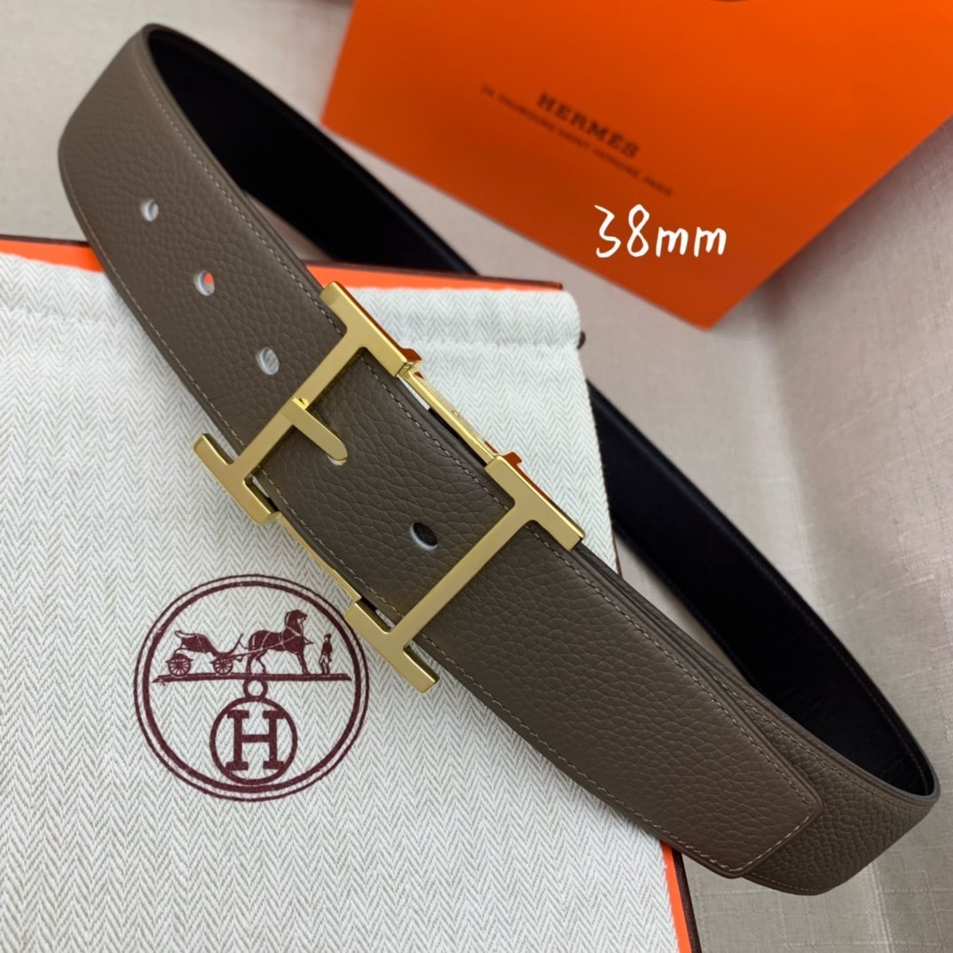 Hermes H Belt Buckle Reversible Brown For Women, Women Belt #1