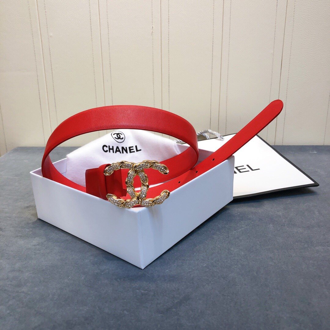 Chanel Belt With Double C Buckle Red Women Belt - Image 4