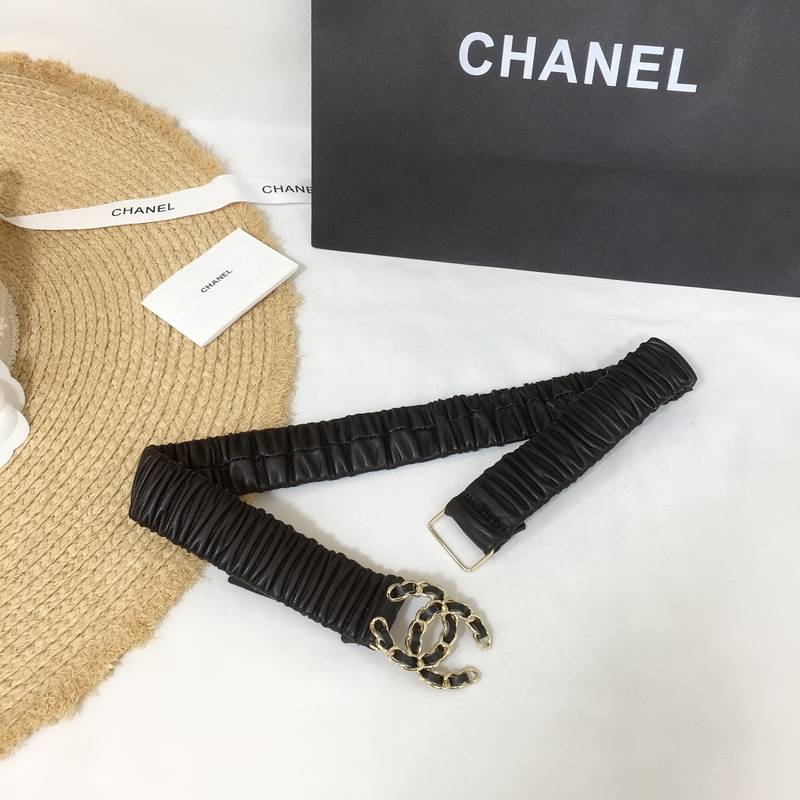 Chanel Belt With Double C Buckle Black Gold-Tone Metal and Strass Women Belt - Image 4