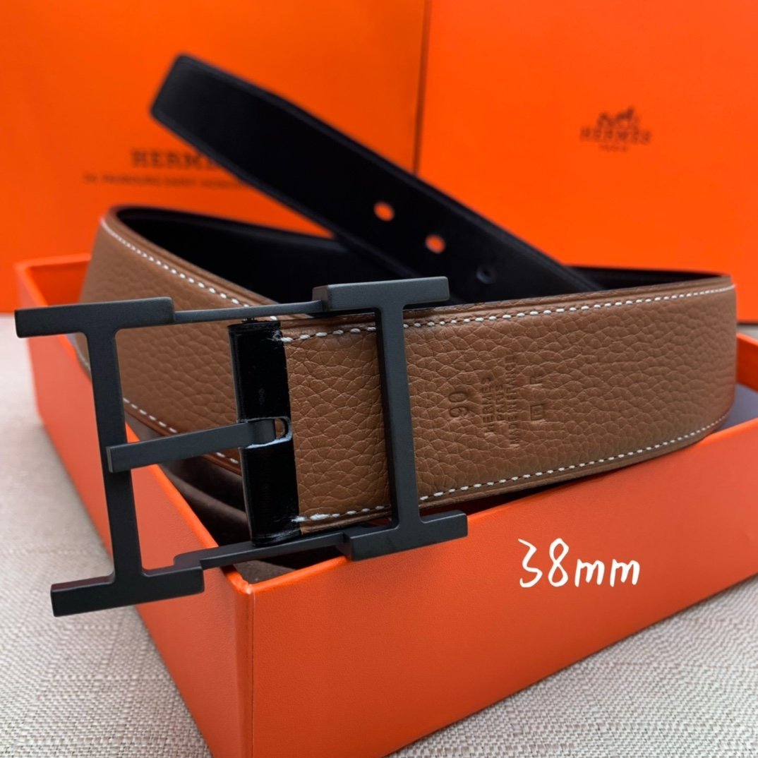 Hermes H Belt Buckle Reversible Brown For Women, Women Belt #5 - Image 5
