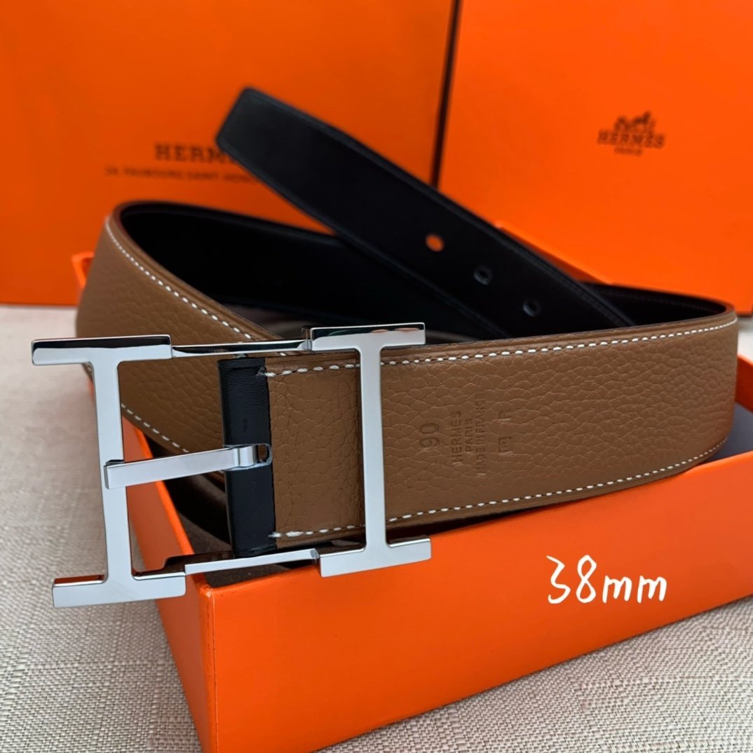 Hermes H Belt Buckle Reversible Brown For Women, Women Belt #3 - Image 7
