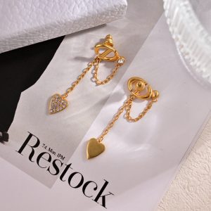 Dior Jewelry Earring Full Diamond Hearts - SUPER-MIRROR