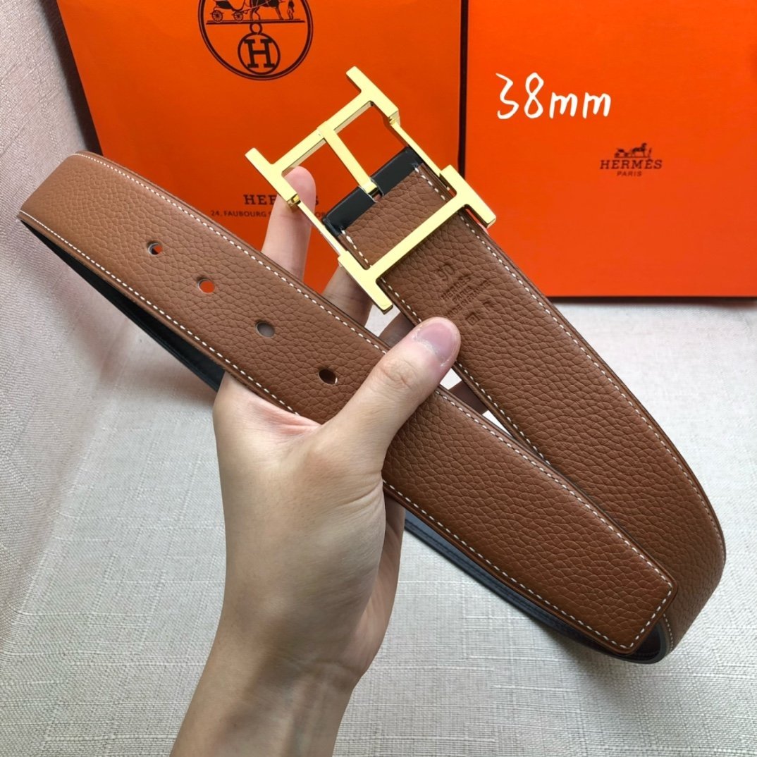 Hermes H Belt Buckle Reversible Brown For Women, Women Belt #4 - Image 7