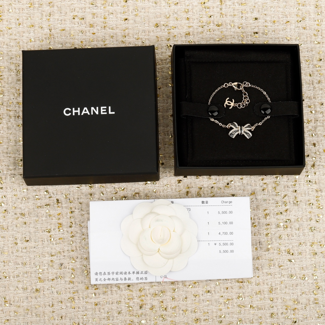 Chanel Bow Diamond Double C Bracelet